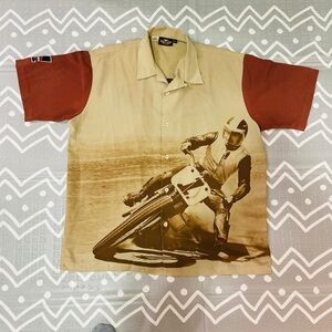 Rare Vintage Harley Davidson graphic button shirt
